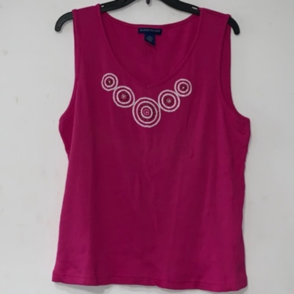 Karen Scott sz XL Dark Pink Sweater Tank